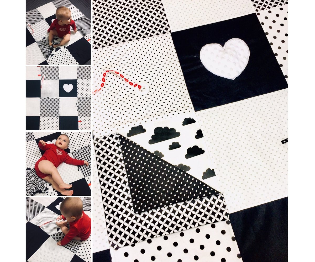 Black and white Montessori sensory play mat